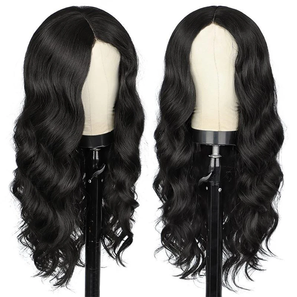 68cm synthetic European and American woman Curly wavy Midsection synthetic Wig Hairpin Forehead Hair Extension Wig