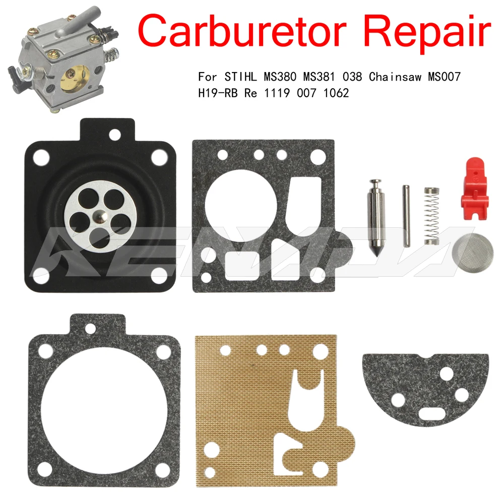 Carburetor Repair Kits For STIHL MS380 MS381 038 Chainsaw MS007 H19-RB Re 1119 007 1062