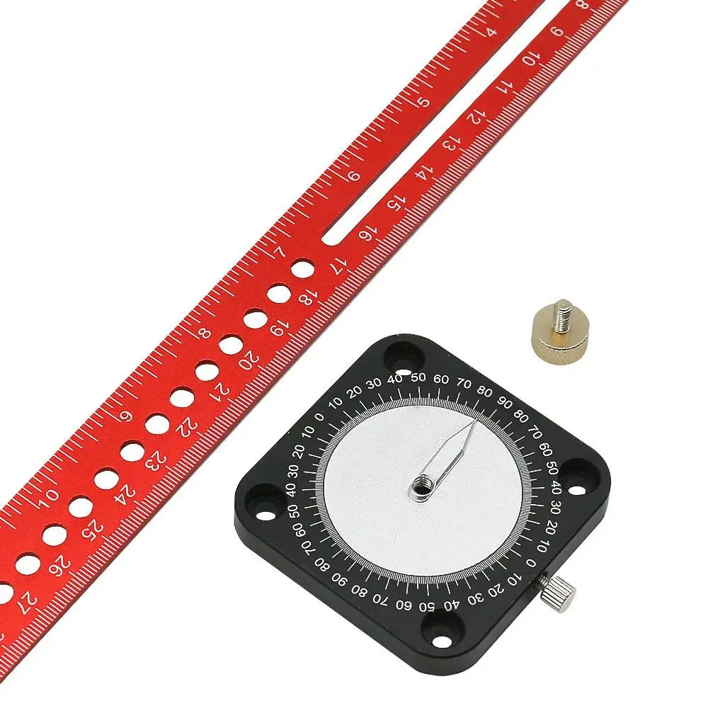

T-type Woodworking Scriber Aluminum Adjustable Compass Angle Scoring Ruler 360° Angle Multi functional DIY Measuring Tools
