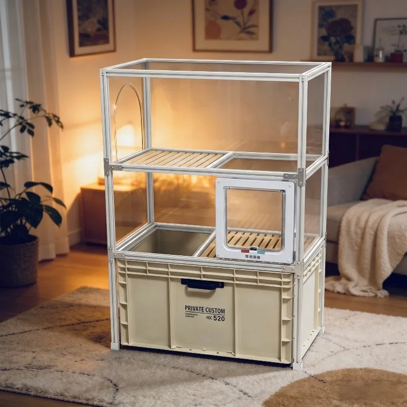 Transparent Litter Box Toilet Ultra Large Closed Plastic Training Litter Box Defecation Side Entrance Gato Accesorios Home Items
