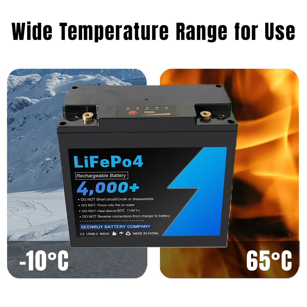 12V 40Ah Lifepo4 Battery Pack Built-in BMS Deep Cycle for Outdoor Campers 12V Power Supply +Charger