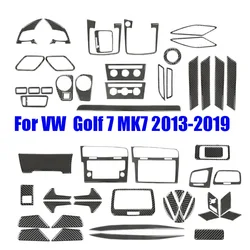 Carbon Fiber Accessories Car Transmission Shift Panel AC Switch Headlight Frame Trim For VW Golf 7 GTI R GTE GTD MK7 2013-2019