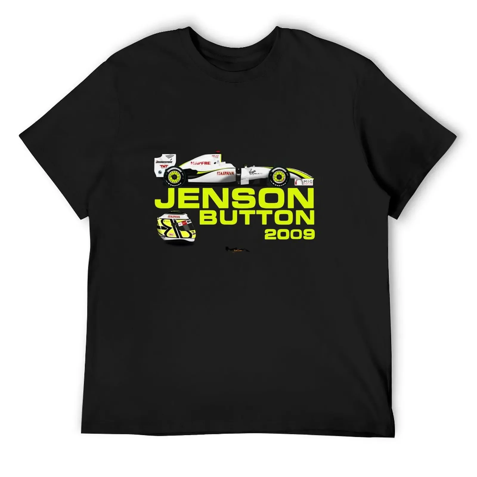 Jenson Button - Brawn BGP001 - 2009 World Champion T-Shirt graphic t shirts blue archive sweat shirts, men