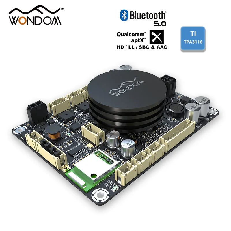 WONDOM 2x50 W 4Ω فئة D مضخم الصوت مجلس ستيريو أمبير وحدة ث بلوتوث Ver5.0 & DSP - JAB2v2 للمنزل المتكلم DIY