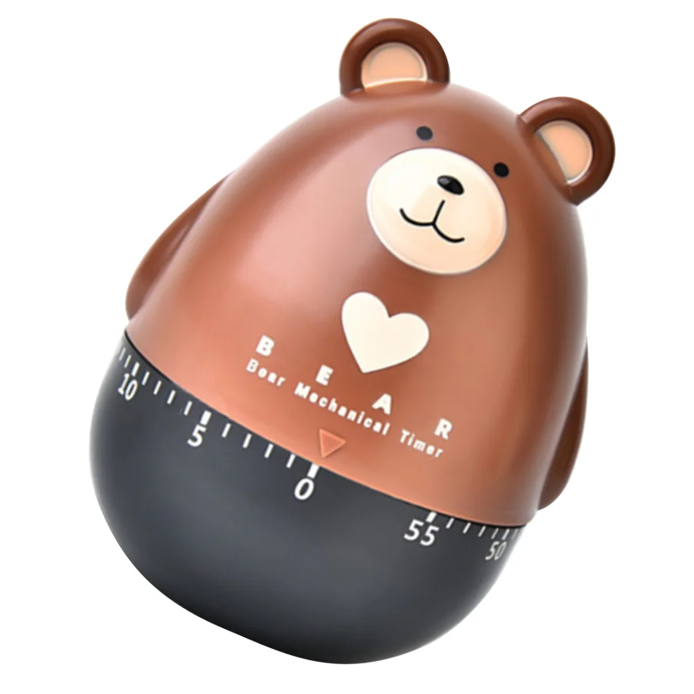 Cartoon Bear Timer High Quality Material Kitchen Device Mechanical Structure No Required Cooking Study Fitness Practical