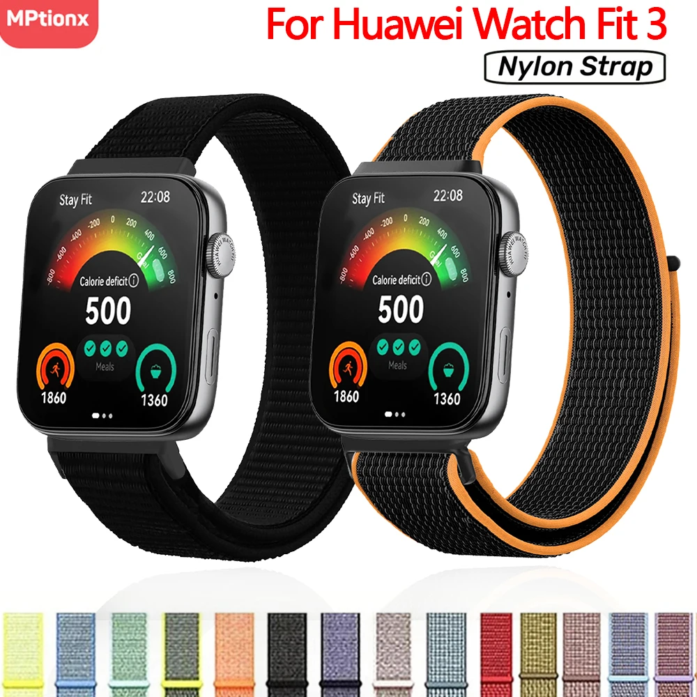 

Nylon Loop for Huawei Watch Fit 3 Watch band Adjustable Bracelet Wristband Correa for huawei watch fit 3 strap Accessories