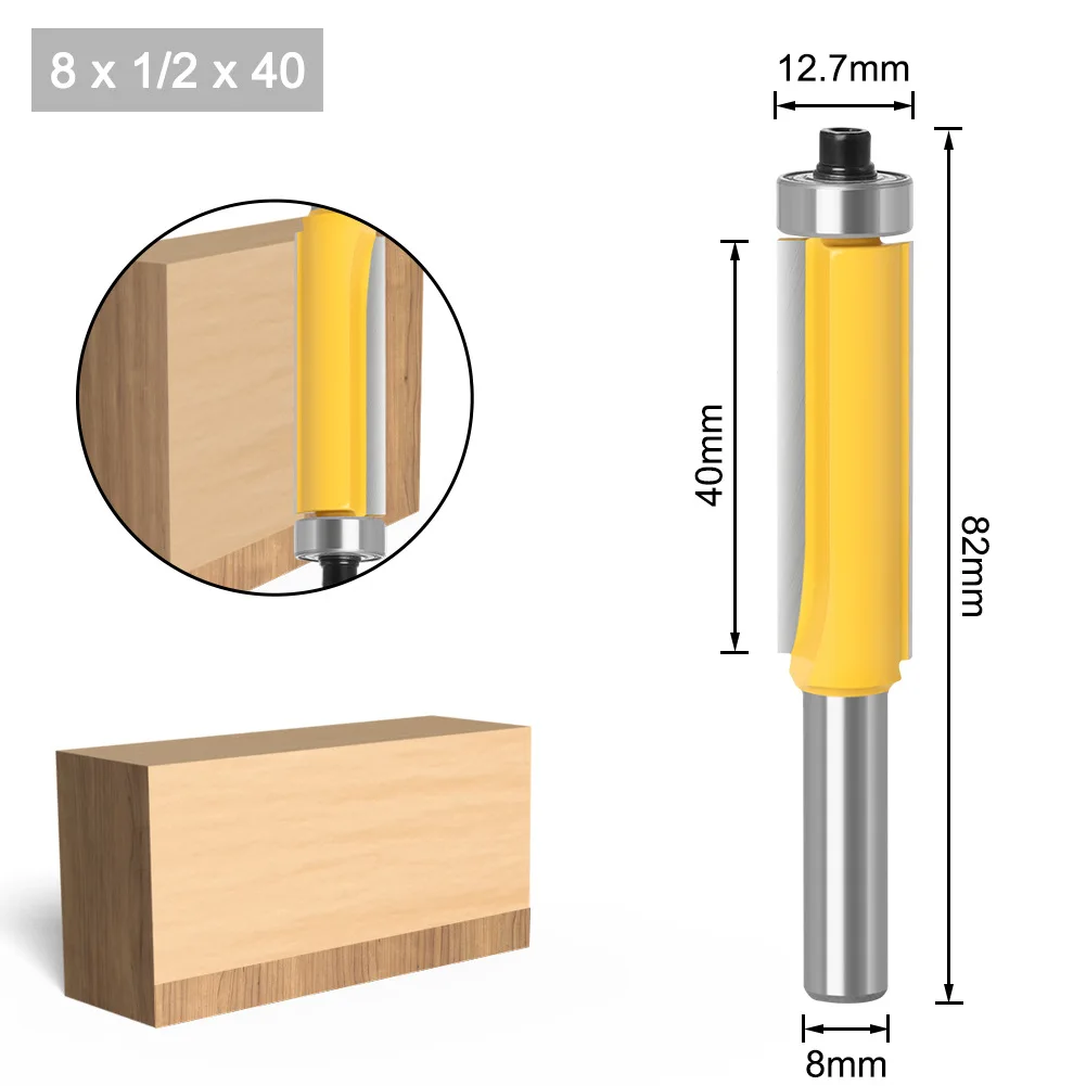 1PC 8MM Shank Milling Cutter Wood Carving Bit Round Over Edge Forming Router Bit Set - 8" Shank Woodworking Cutter Fillet Knife