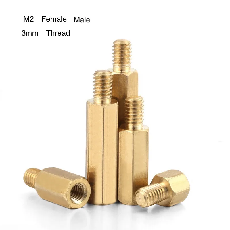 1000pcs M2*3+3-M2*20+3 Hex Brass Male Female Motherboard Standoff Copper Mount M2 Pillar PCB Column Spacer Screw Thread 3MM H4