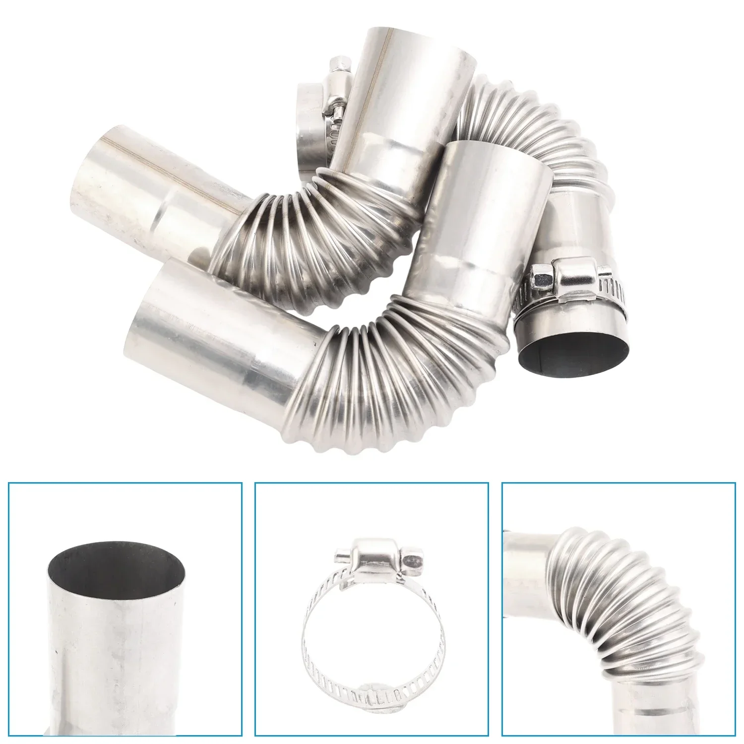 

Выхлопная труба из нержавеющей стали для дизельного воздушного отопителя 60-300 см, соединительный патрубок с хомутом для автомобиля, грузовика, фургона