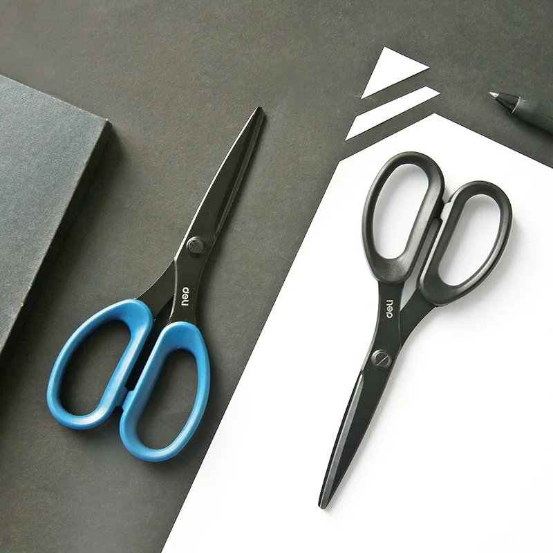 Deli 1 PC Scissors Rustproof Stainless Steel 2 Colors Multifunctional Office School Stationery 77790