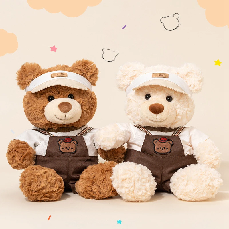 

28CM Cute Fluffy Bear With Suit Stuffed Pillow White Bear Plush Toy Kids Soft Doll Birthday Girlfriend Valentine's Day Gifts