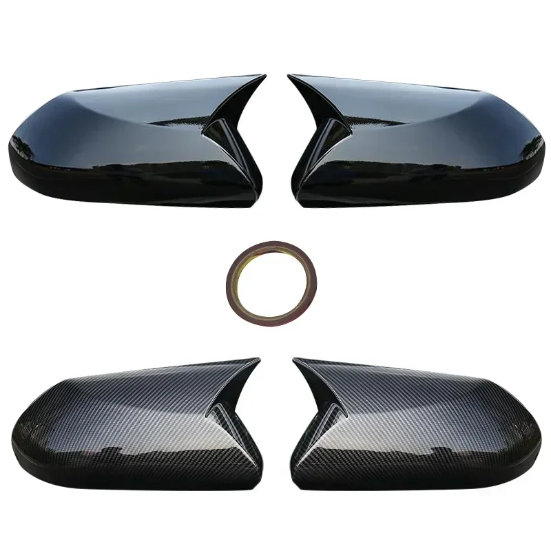 For 2018 2019 2020 2021 2022 Accessories Carbon Fiber Look Rearview Mirror Cover Trim Caps Lens Free