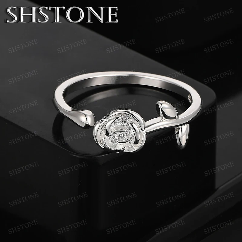 

Nice 925 Sterling Silver Flower Opening Ring For Women Men Fashion Birthday Party Wedding Engagement Accessories Charm Jewelry