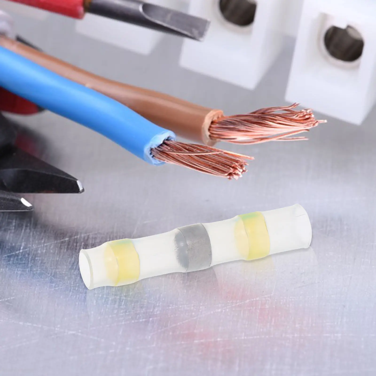 150Pcs Heat Shrink Butt Wire Connectors Solder Ring Insulated Splice Terminals Weather Resistant for Boat Home