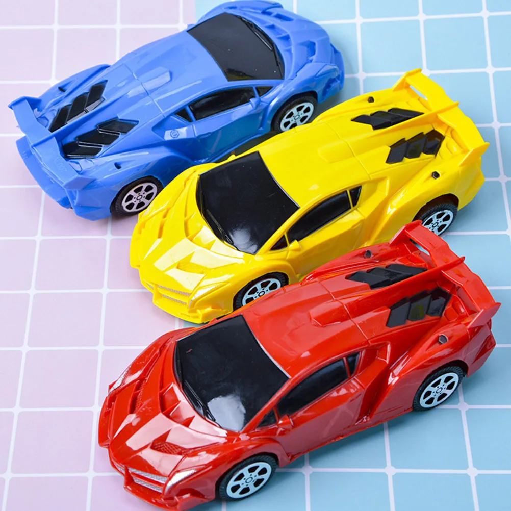 Petits voitures à inertie, 4 pièces, véhicules à traction alimentés par Friction, dessin animé, voiture à pousser pour bébé, cadeaux d'anniversaire pour tout-petits