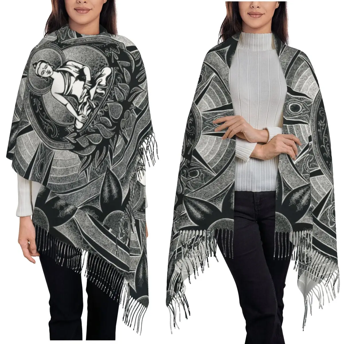 

Индия Мандала Дзен Будда Шарф Шарфы с кисточками Женские мягкие теплые шали и накидки Длинная осенне-зимняя шаль