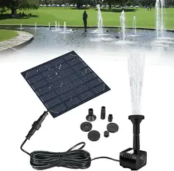 Solar brunnen Wasserpumpe mit 6 Düsen und 3m Netz kabel Solar betriebene Pumpe für Vogel bad Teich Garten und andere Orte