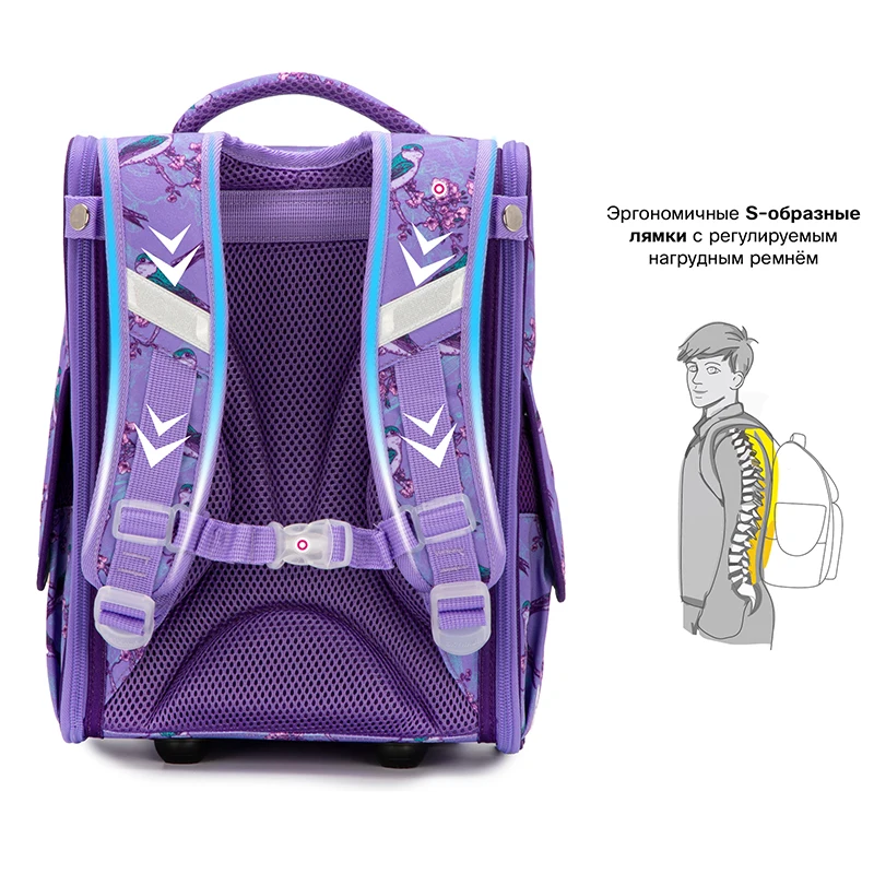 Girls Cartoon Backpack Orthopedic Children School Bag For Boys Primary School Reflective Knapsack Kids Satchels mochila Infant