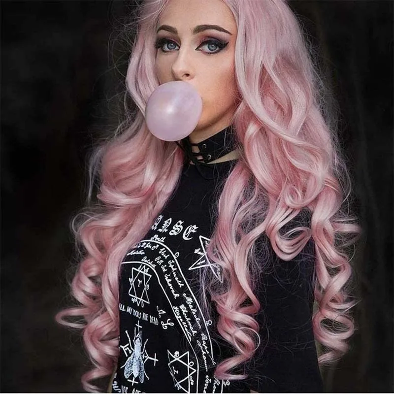 بيرناردو الوردي الجسم متموج غلويليس الدانتيل الجبهة شعر مستعار اصطناعي للنساء مع شعر الطفل ألياف مقاومة للحرارة خصلات الشعر المستعار Daliy ارتداء