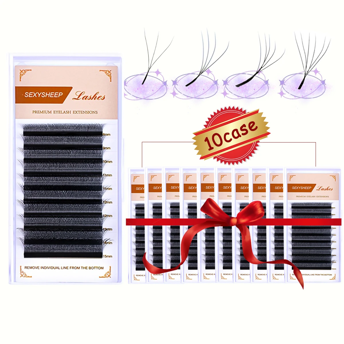 SEXYSHEEP 10 Cases/Lot C D Curl 3D 4D 5D 6D Faux Mink Eyelashes Extension Individual Eyelashes Artificial Fake False Eyelashes