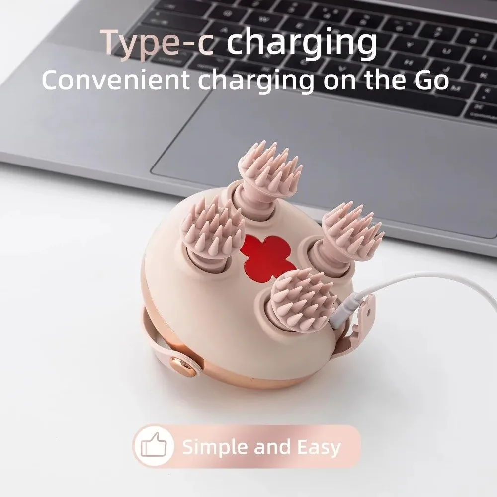 

New Rechargeable Head Massage Instrument Waterproof Scalp Stress Head Massager Body Massage Handheld Massager Body Relaxation