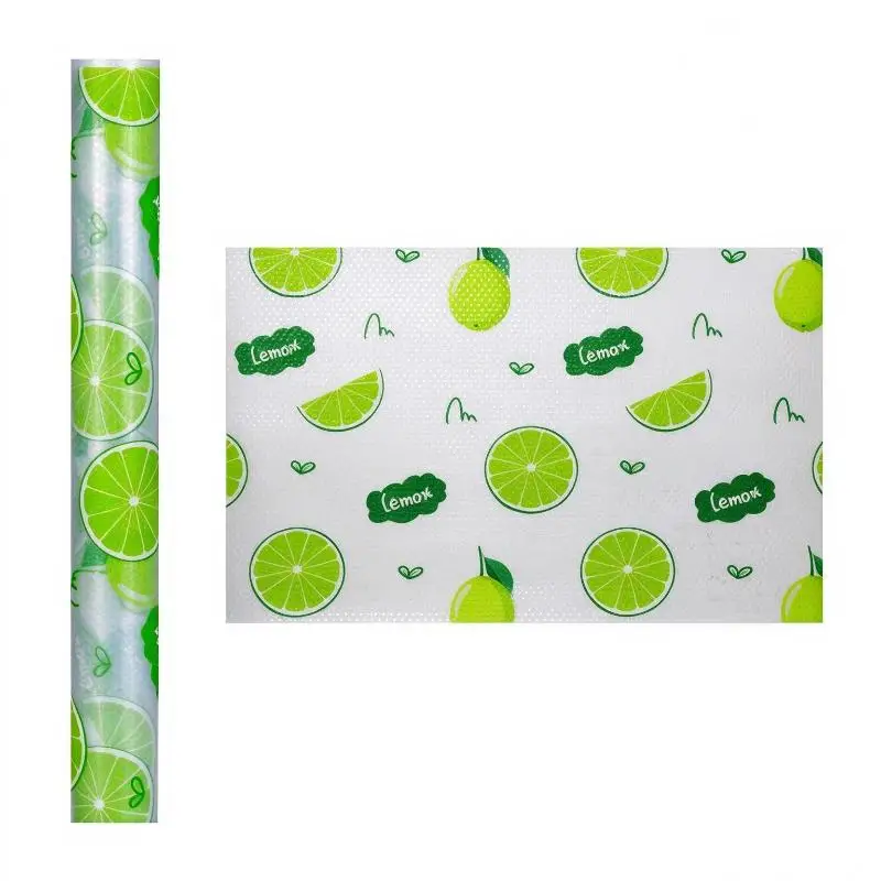 3Pcs EVA Lemon Print Fridge Mats Cuttable Waterproof Oilproof Easy Clean For Fridge Shelves Home Use Aesthetically Pleasingse