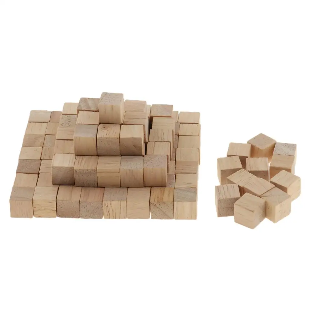 Wooden Puzzle 3D Building Blocks Set Adult Math Teaching Aid Square Cubes Bricks for Learning DIY Crafts and Games