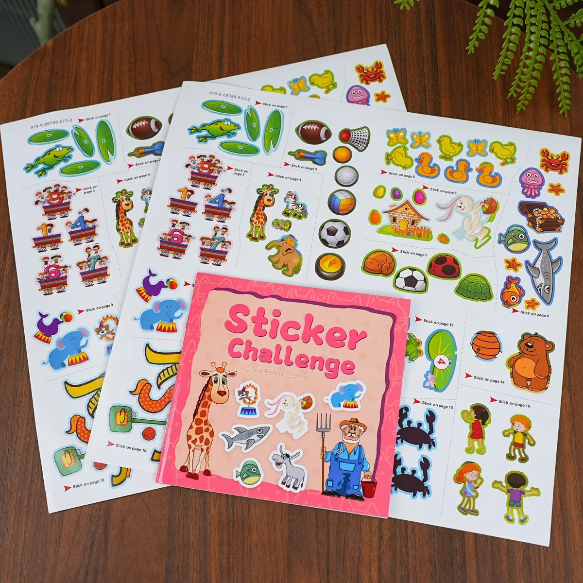 Reaction Ability Training Set, Moving Paper Crafts Sticker + Activity Book Combo, Fun Brain Games to Improve Speed and Focus