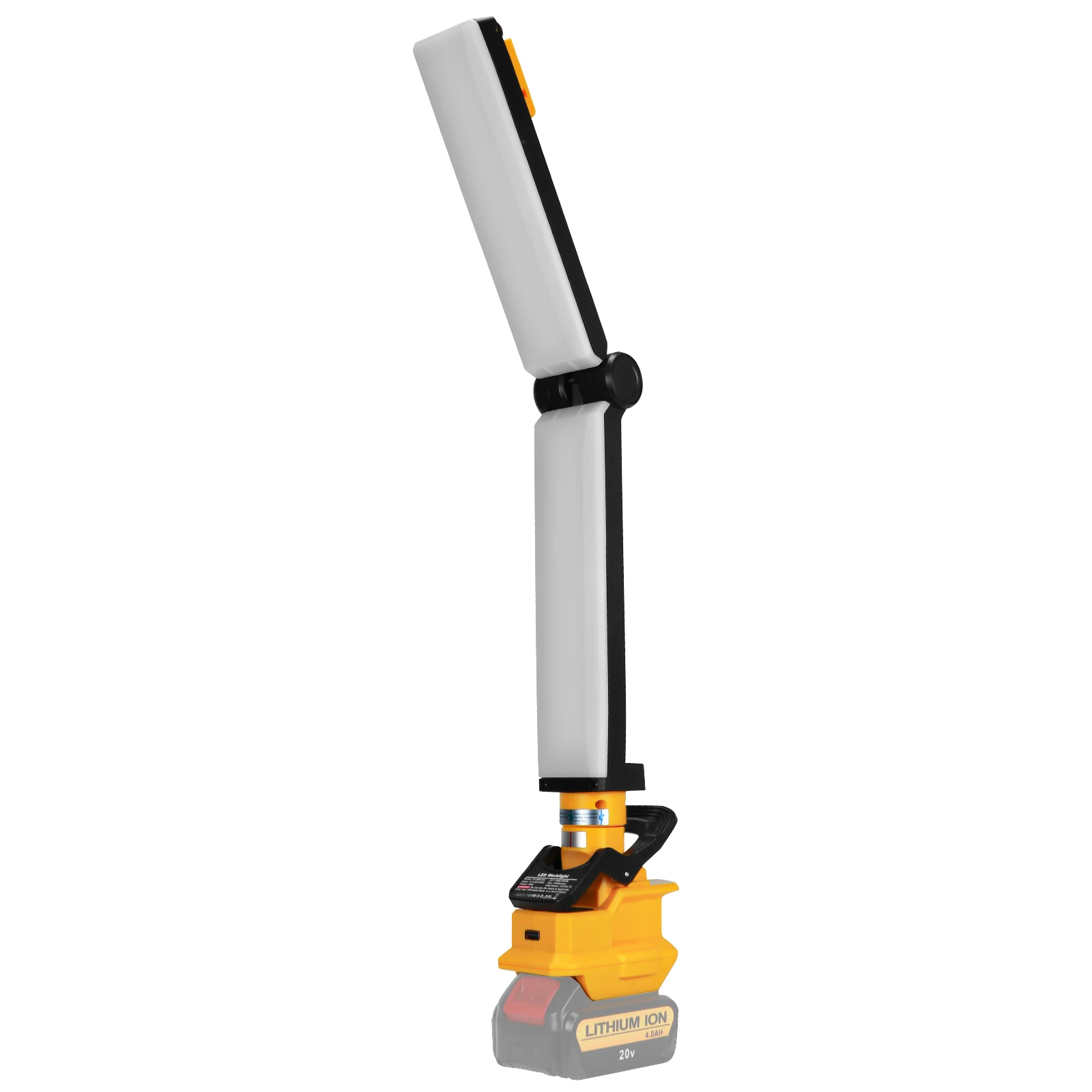 Luz de trabajo LED de 30W 2400LM para Dewalt 20V batería Clip en luz plegable reflector para exteriores con puerto USB (sin batería)