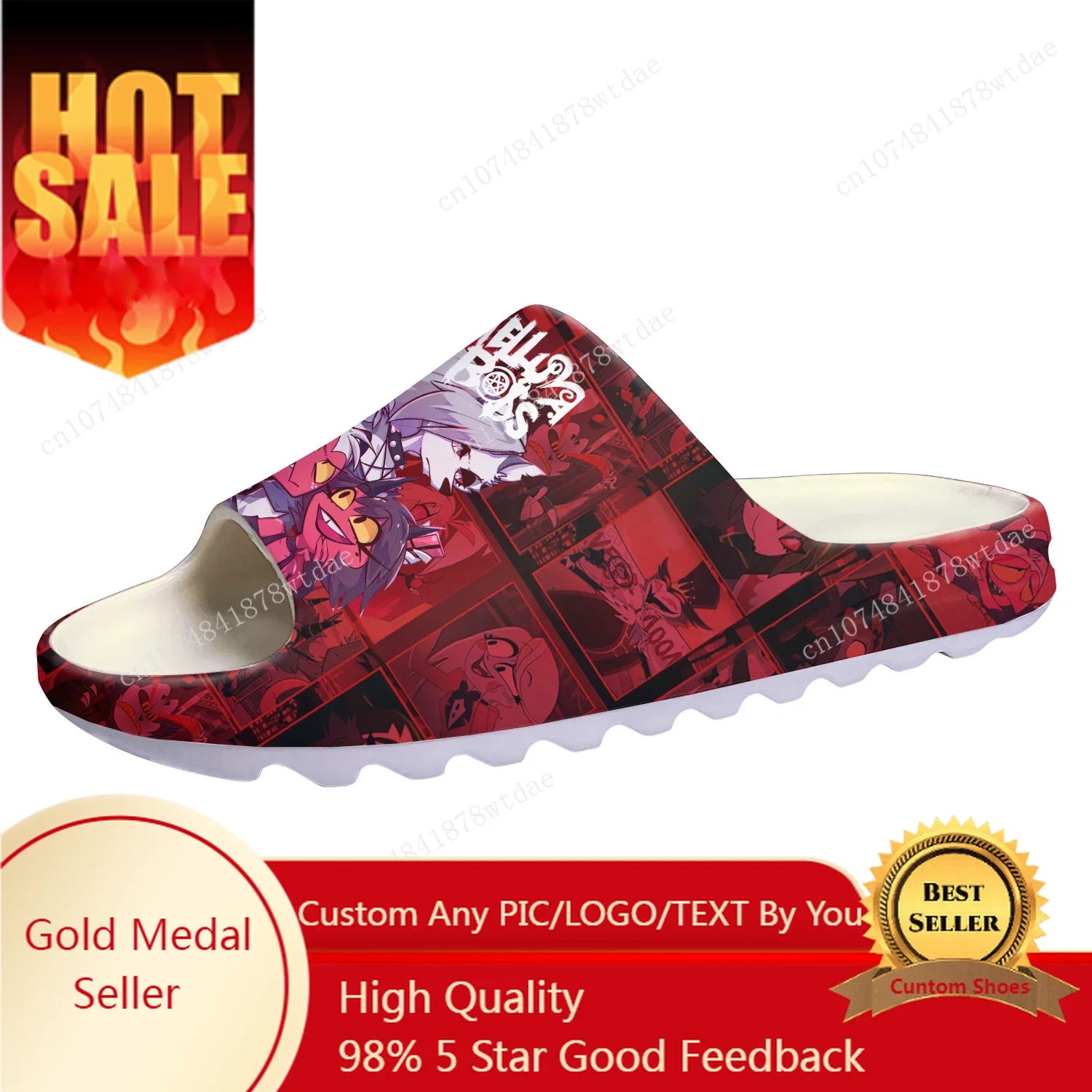 

Boss Anime Cartoon Comic Helluva Soft Sole Sllipers Mens Womens Teenager Home Clogs Step In Water Shoe On Shit Customize Sandals