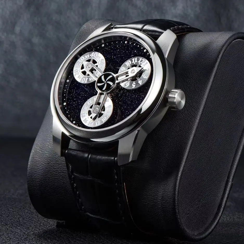OBLVLO Men Automatic Watch 41mm Mechanical Wristwatch Luminous Waterproof Sapphire Mirror Rotatable Flywheel Dials Miyota Mov