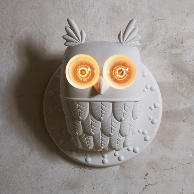 

Nordic Wall Lamp Postmodern Resin Owl Wall Lamps For Living Room Bedroom Home Art Decor E27 Bedside Wall Light Bathroom Fixtures