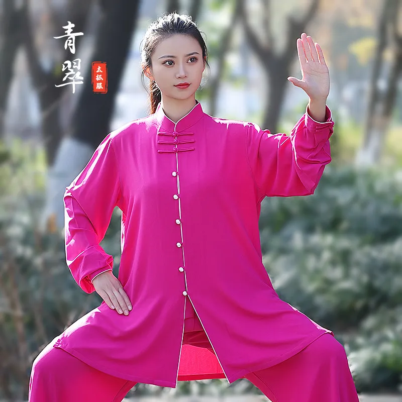 Women's Premium All-Season Tai Chi Practice Uniform 2025 New Embroidered Mid-Length St