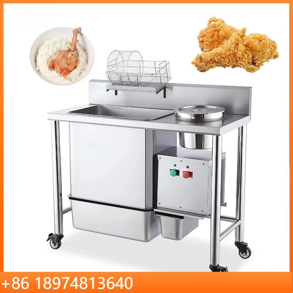KFC Equipment Electric Breading Table Automatic 430Stainless Steel Fried Chicken Breading Machine