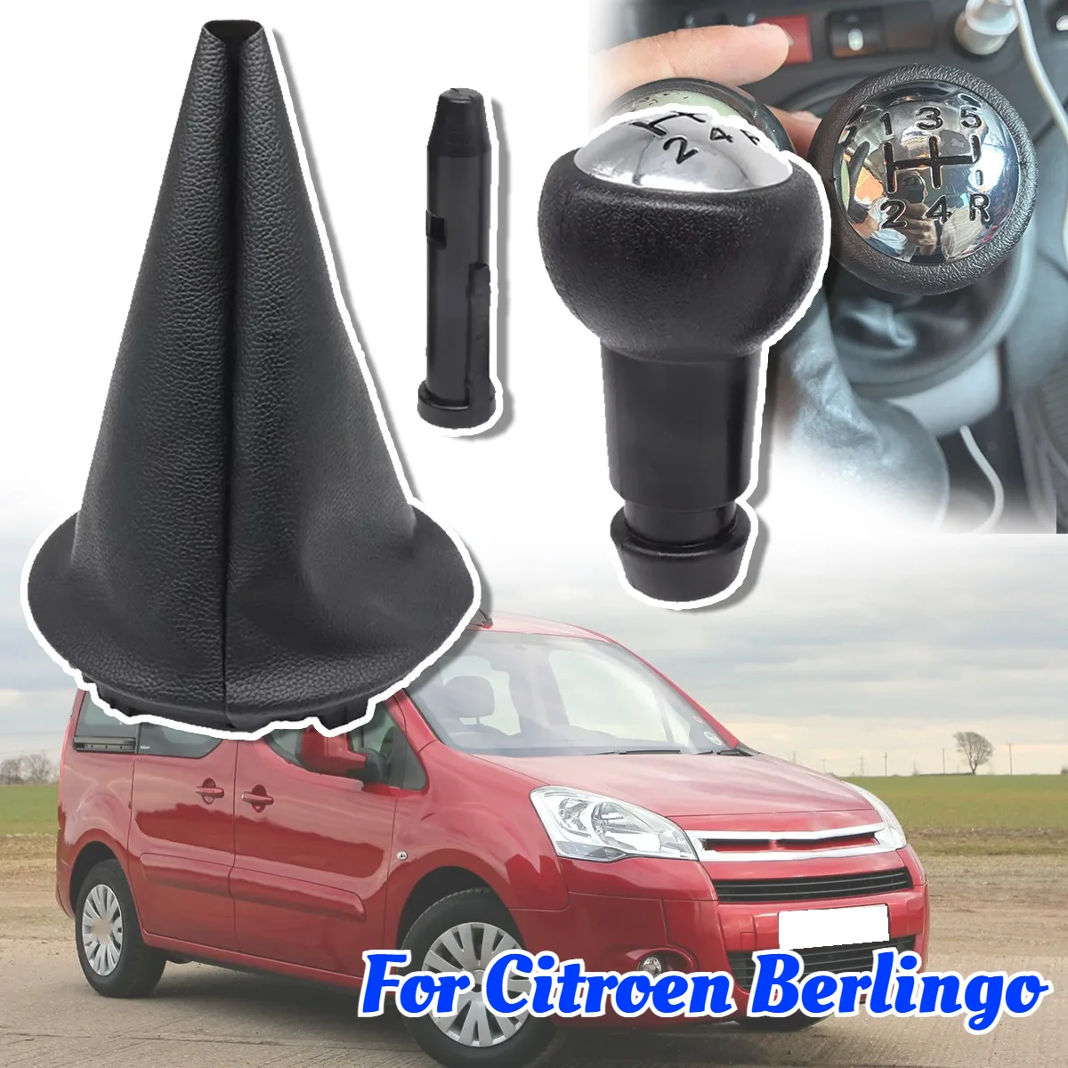 For Citroen Berlingo Multispace B9 2008 2009-2018 5 Speed Manual Gear Shift Lever Knob Gaiter Boot Pen Cover Parts Accessories