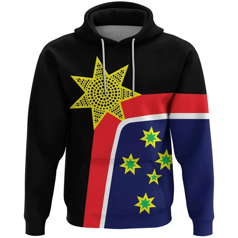 Australia Flag Graphic Sweatshirts Fashion National Emblem Pullovers Funny Kangaroo 3D Printed Hoodies For Men  Casual Pullovers