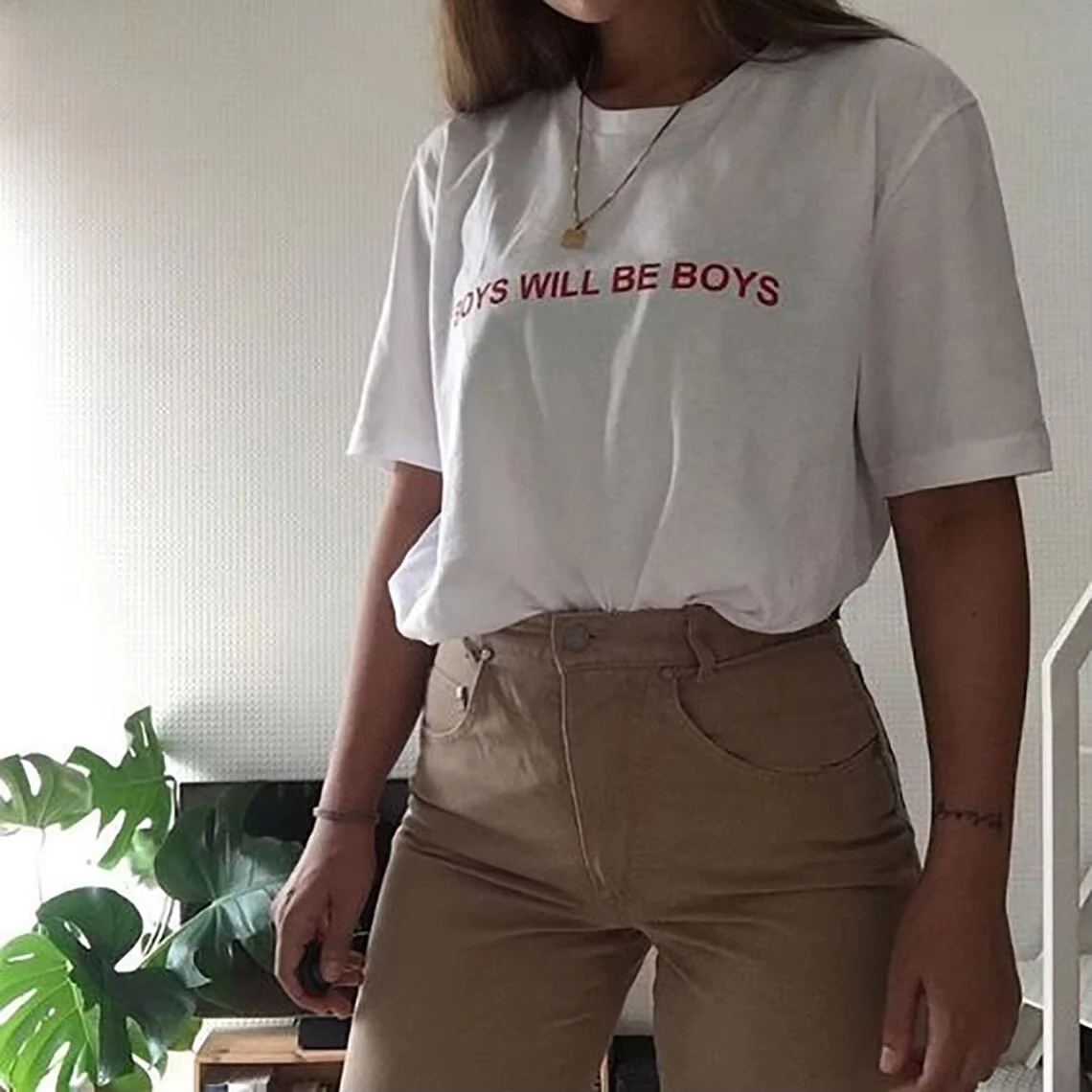

Boys Will Be Boys Funny Graphic T Shirt Summer Cotton T Shirt Fashion Women Tumblr Tops Aesthetic Tees Drop Ship
