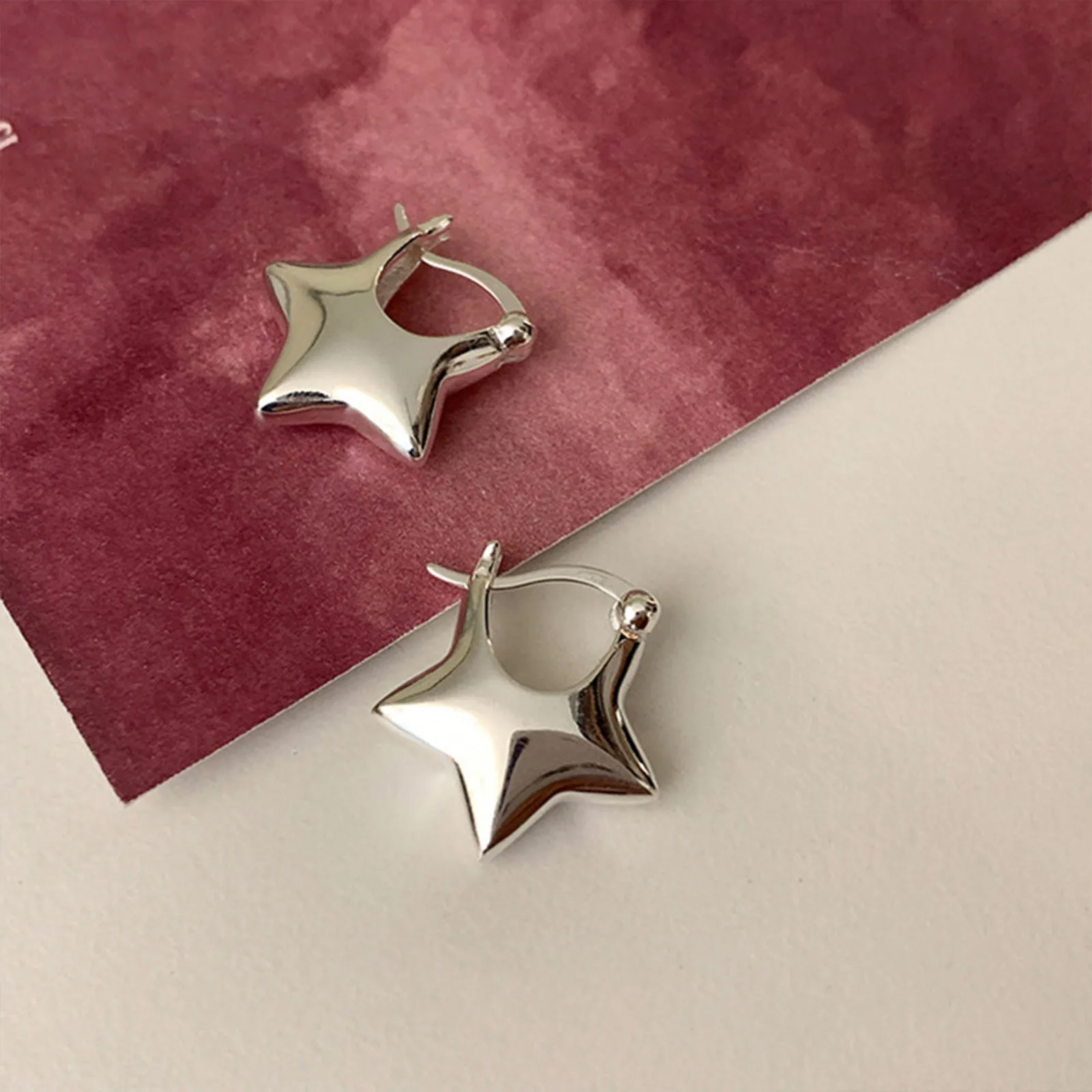 925 Sterling Silver Vintage Simple Star Earrings For Women Trendy Earring Jewelry Prevent Allergy Party Accessories Gift image 5