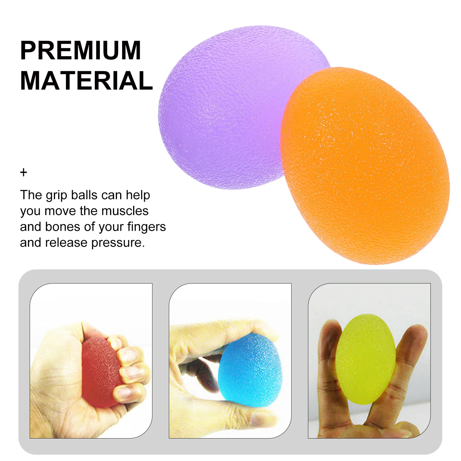 

4Pcs Colorful Grip Balls Finger Exercise Stress Relief Hand Strength Trainer Hand Fitness Equipment Finger Massage Ball