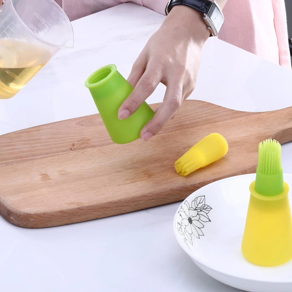 

Silicone Basting Brush Heat Resistant Food Grade Non-Stick Bbq Tool For Baking Cooking Grilling Green Yellow