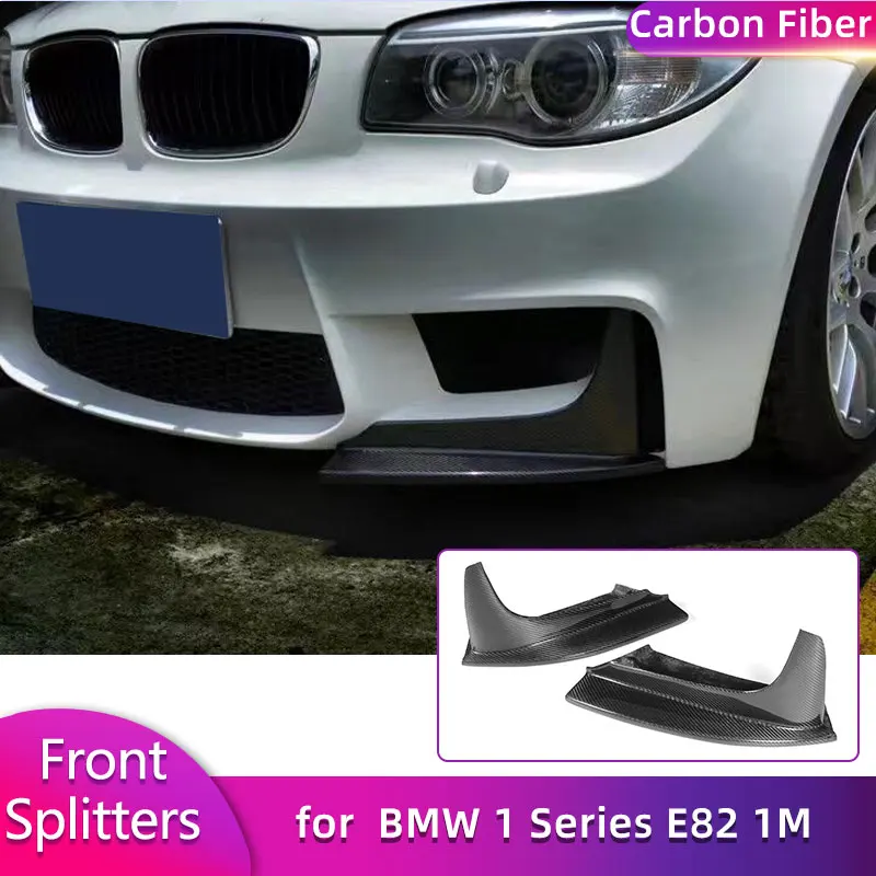 

Full Carbon Fiber Front Bumper Lip Splitters for BMW 1 Series E82 1M Coupe 2011 2012 Car Front Splitters Spoiler Flaps Body Kits