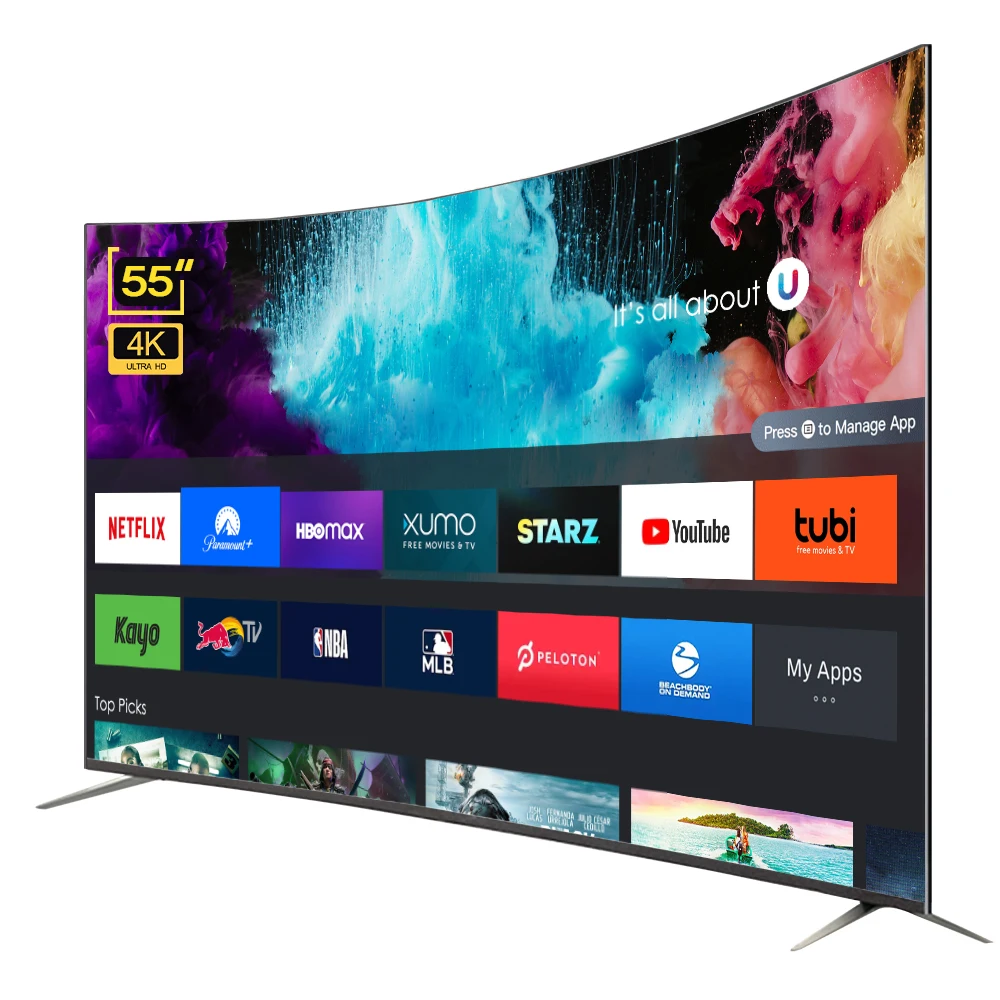 

55inch Curved LED Tv Screen Ultra HD 4K Television 55 Inch Smart Tv