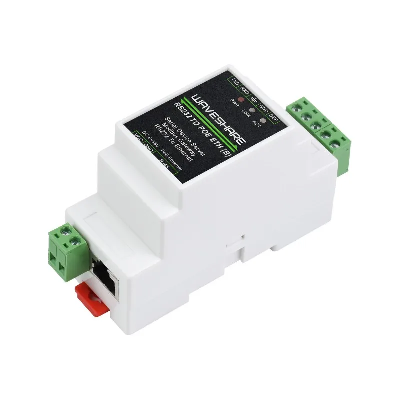 Industrial serial server RS232 to RJ45 Ethernet TCP/IP to serial rail-mount support with POE function(optional)