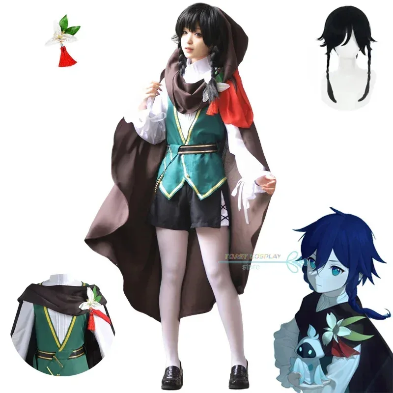 

2025 New Game Genshinimpact Old Friend of Venti Cosplay for Women Carnival Party Costume Wig Ful AA
