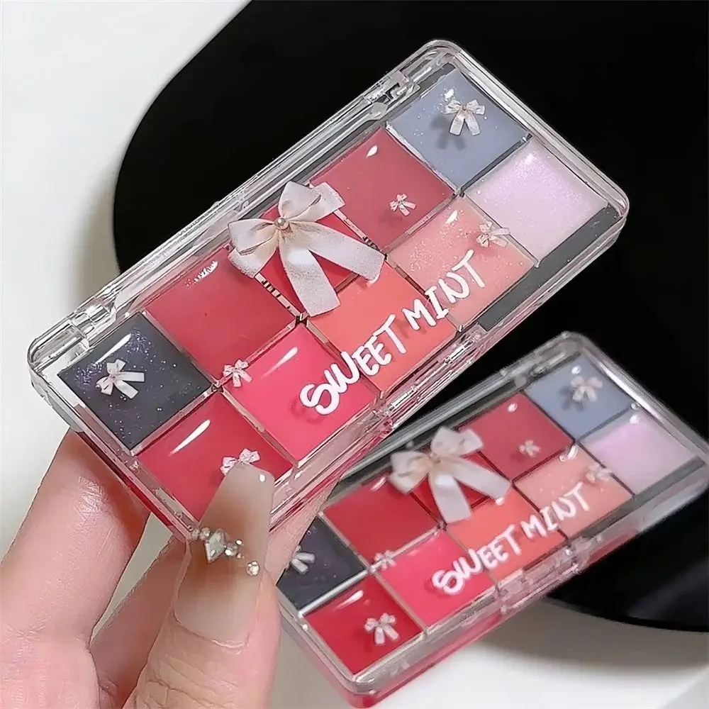 Paleta do samodzielnego mieszania kolorów do ust, żelowy błyszczyk, 10 kolorów, długotrwały, szklany efekt lustra, błyszczyk wodny, nieklejący się, nieprzywierający do kubka.