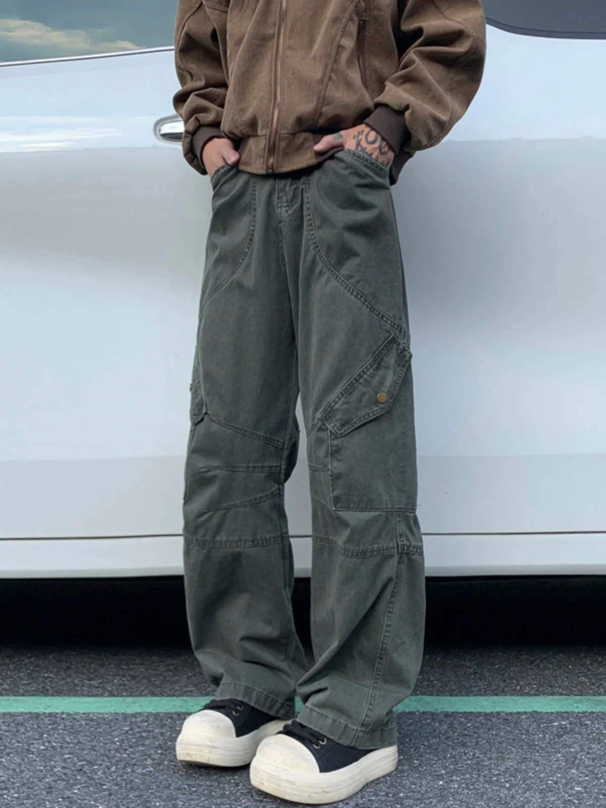 

Мужские прямые брюки Cleanfit American Style для работы, с дизайнерскими вставками, осенне-зимние, повседневные, в стиле High Street