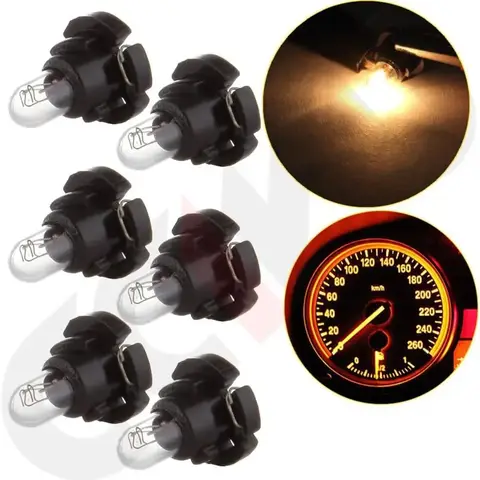 10pcs Accessories Warm White LED Instrument Bulb T3/T4.2 Universal Halogen Bulb Durable Wedge Panel Dash Light Automobile