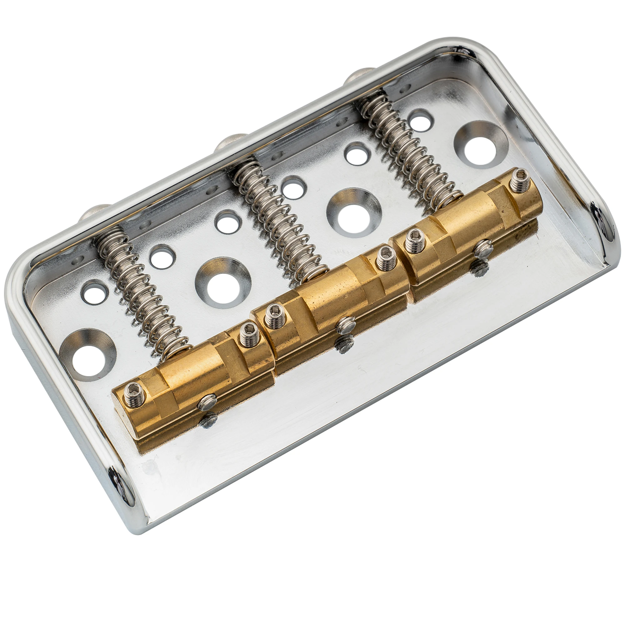 Musiclily Ultra 54mm String Spacing Full Solid Aluminum Short Plate with Brass Compensated 3-Saddle Vintage Tele Style Bridge