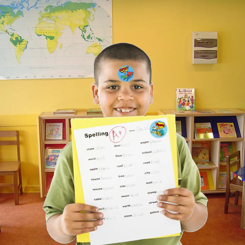 귀여운 보상 스티커, 학교 교사용 동기 스티커, 학생용 동물 스티커, 문구, 100-500 개