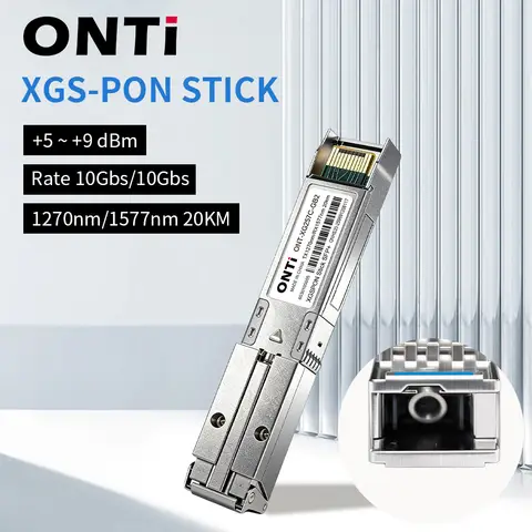 ONTi XGSPON ONU Stick SFP+, Pre-install 8311 Firmware Support IP SN MAC Management, 10Gb/s SC/UPC 1270/1577nm SMF SFP ONT